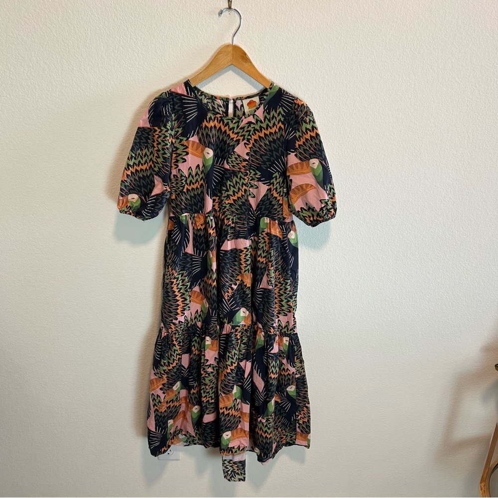 Farm Rio Tropical Birds of paradise foliage Print maxi / midi Dress